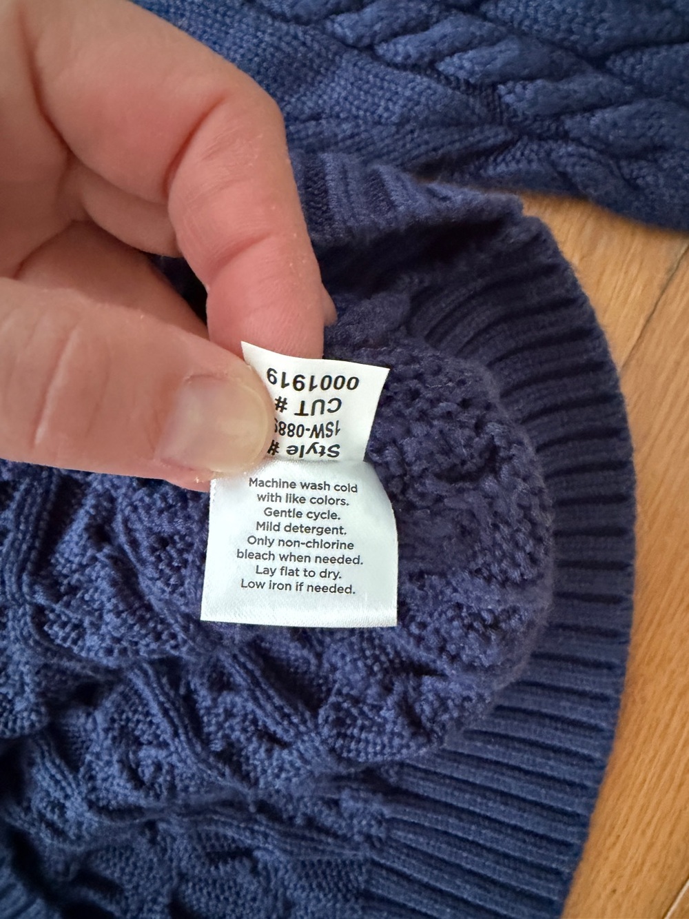 Mizzen+Main Blue Redford Cable Knit Crewneck Sweater Men Size L - Picture 7 of 8